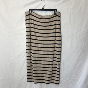 BOGO! Bobeau Pencil tight fit Striped Skirt long maxi xl large black tan